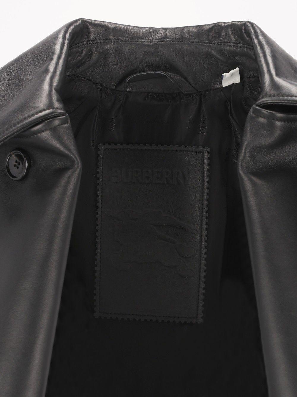 BURBERRY Black Leather Moto Jacket for Women