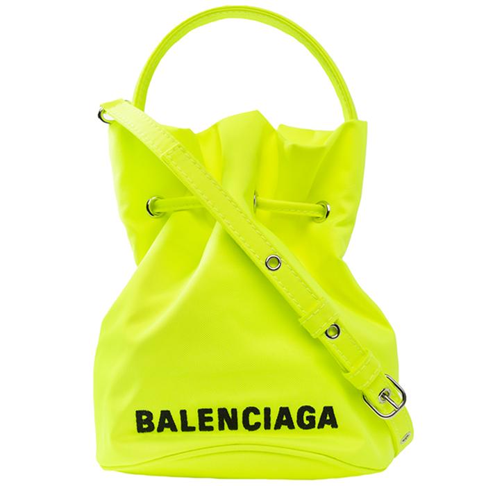 BALENCIAGA Logo Wheel Drawstring Bucket Shoulder Bag Women