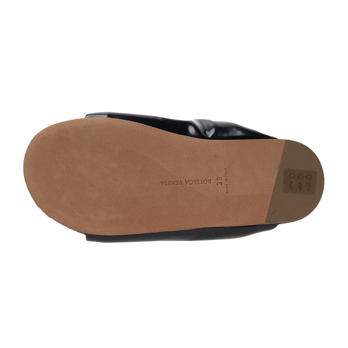 Bottega Veneta Black Leather Padded Mule Slippers Men