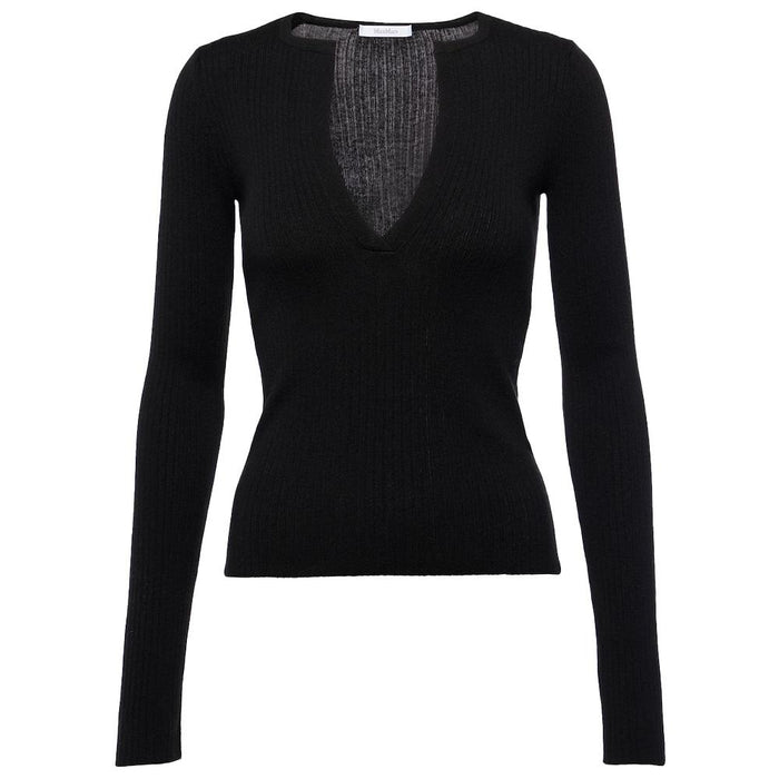 Max Mara Wool-Silk Crewneck Sweater Black 21366111600 009