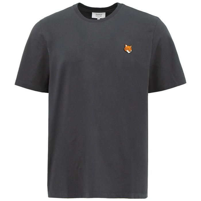 Maison Kitsune Fox Head Patch Regular Fit Charcoal Short Sle PM00107 KJ7026 P180