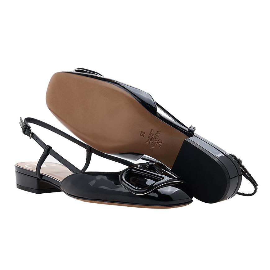 VALENTINO Garavani V-Logo Mule Sandals Black Women’s Leather