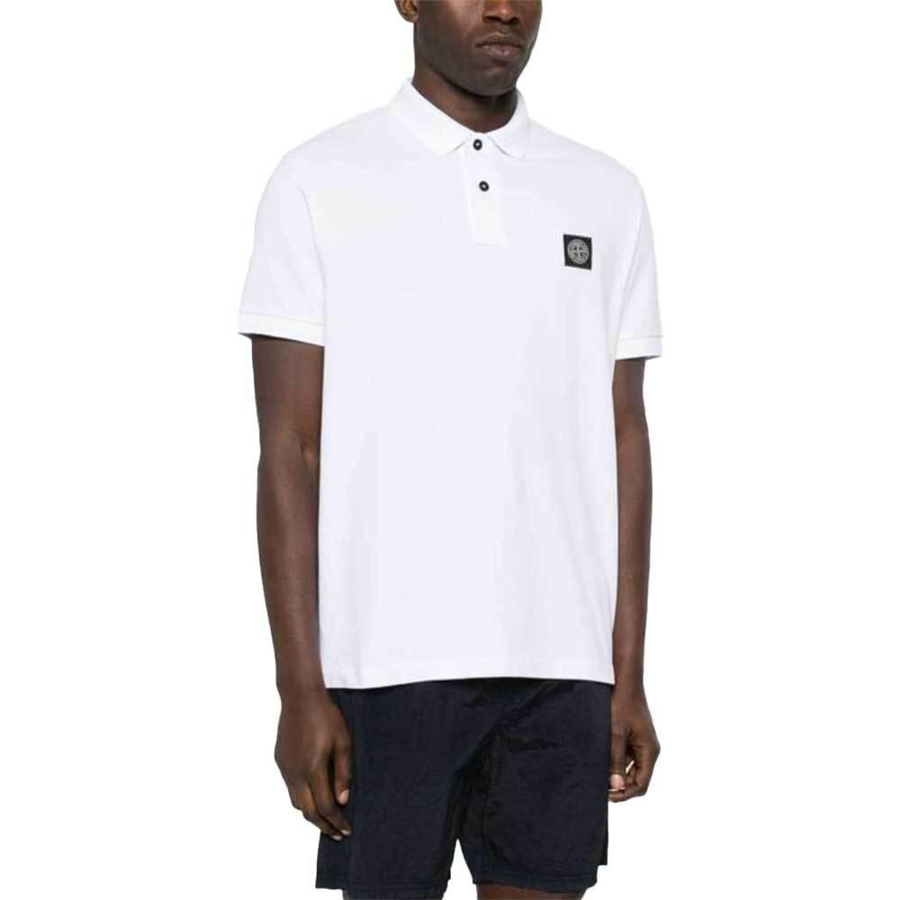 STONE ISLAND Slim Fit Polo Shirt White Men Cotton