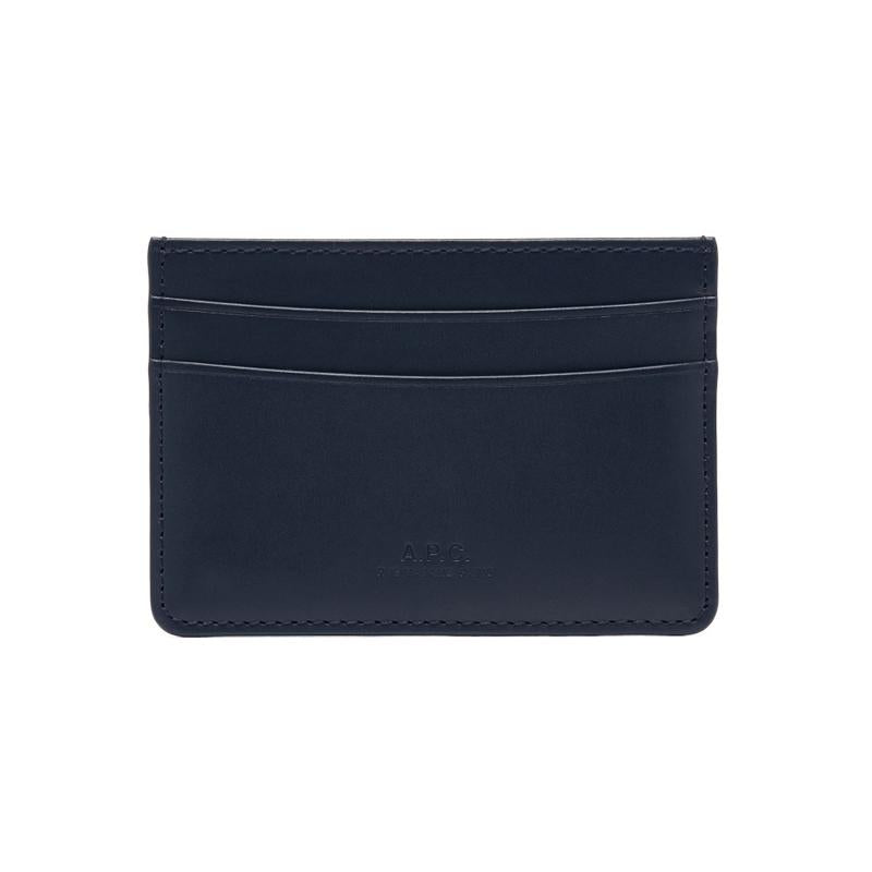 A.P.C. Unisex Leather Card Holder Wallet H63028 IAK DARK NAVY