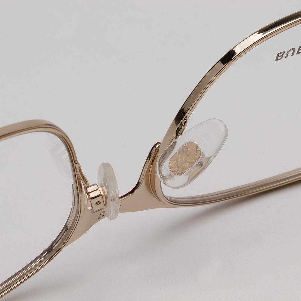 BURBERRY Burgundy Gold Half-Rim Square Cat-Eye Eyeglass Frames BE1362 1292