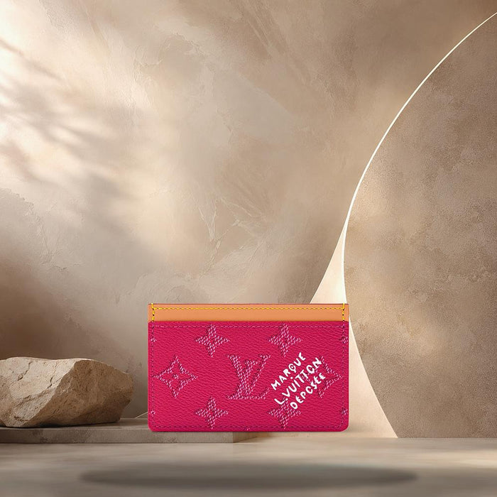 Louis Vuitton Pink Pont Neuf Card Holder Wallet M27115