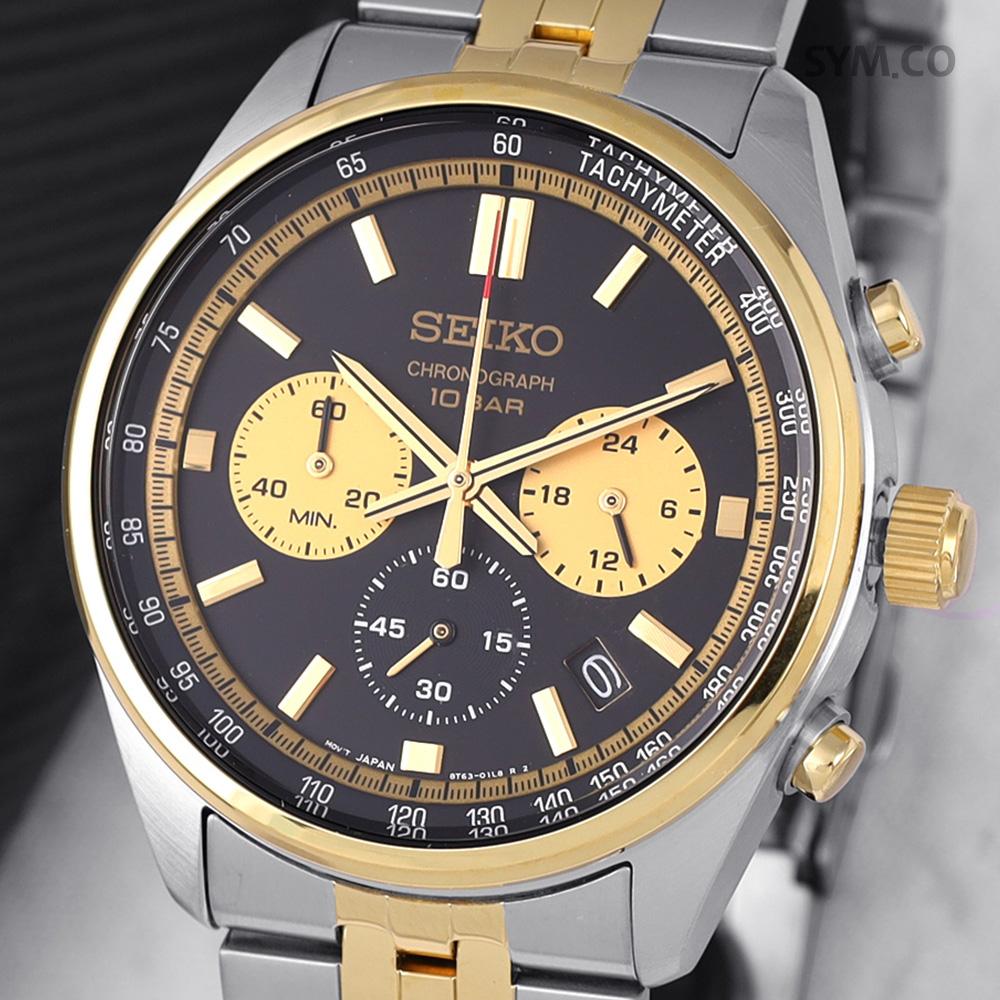 Seiko Gold Panda Chronograph 100m Water Resistant Men’s Metal Watch SSB430 P1