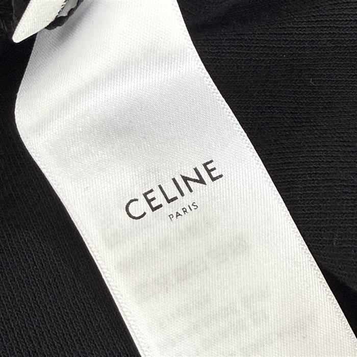 CELINE Triomphe Logo Short-Sleeve Cotton Knit Polo Shirt