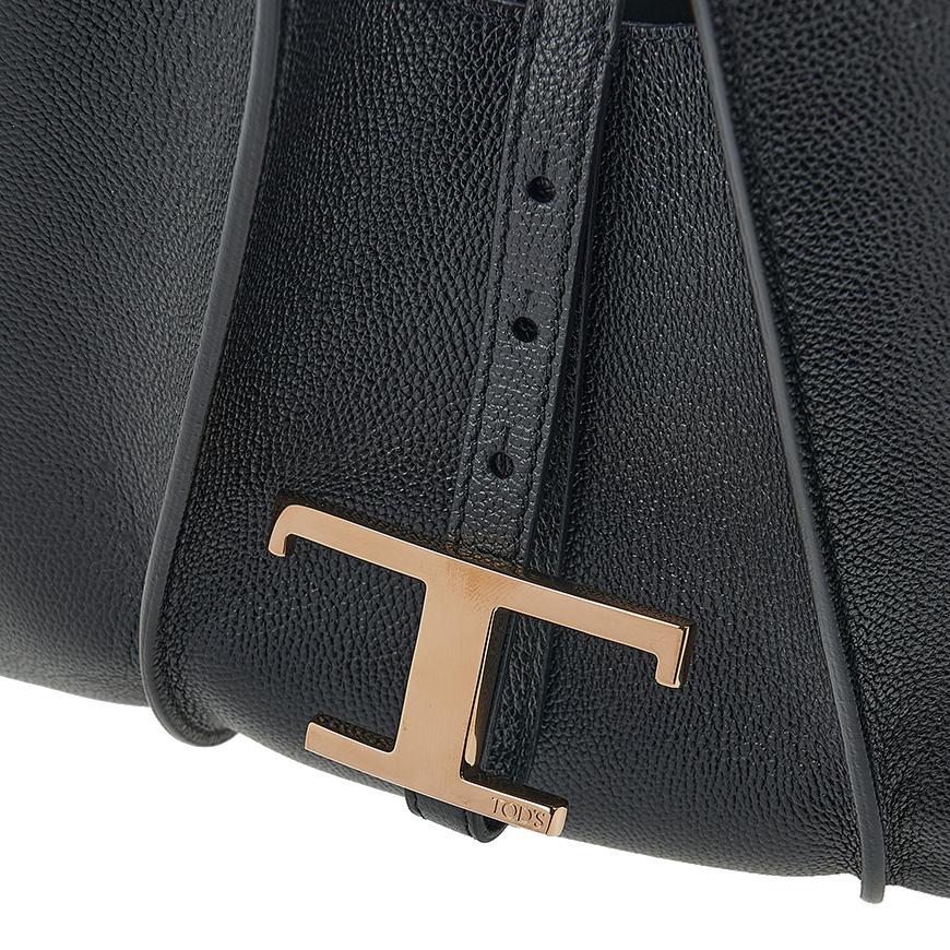 Tods T Timeless Mini Shopper Tote Bag Black Leather Women’s