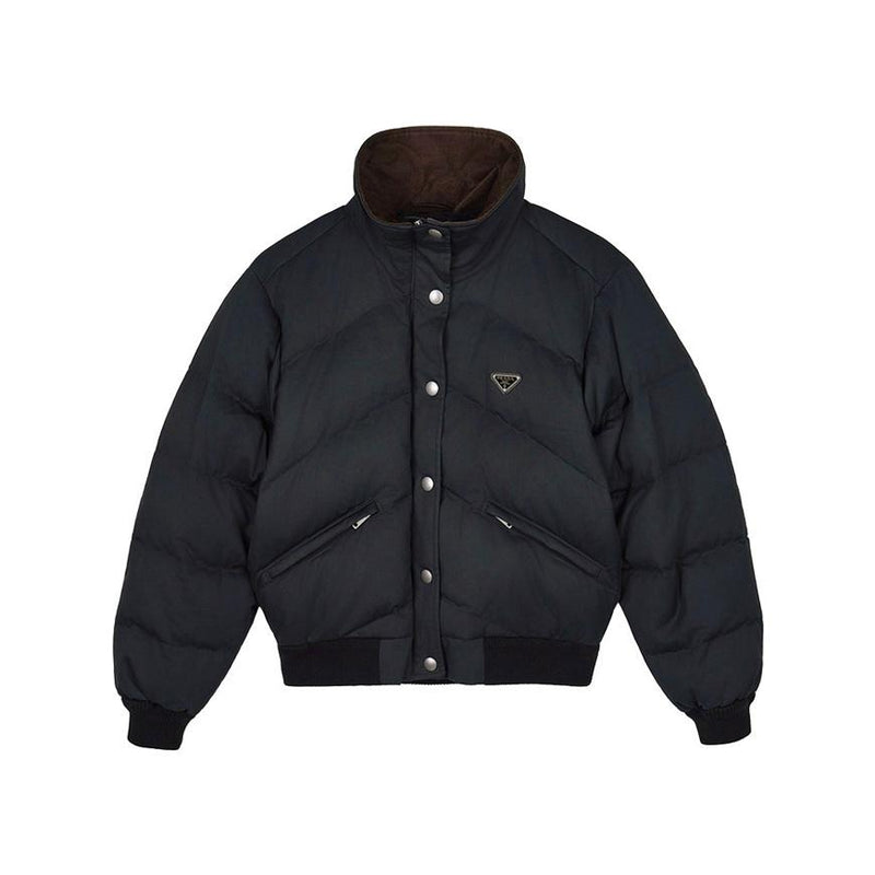 PRADA Women’s Cropped Poplin Down Jacket Black