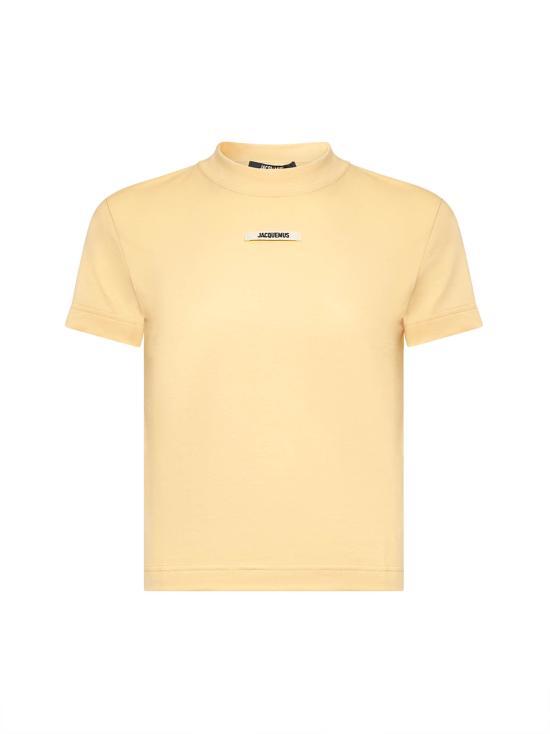 JACQUEMUS Light Beige Grosgrain Short Sleeve T-Shirt