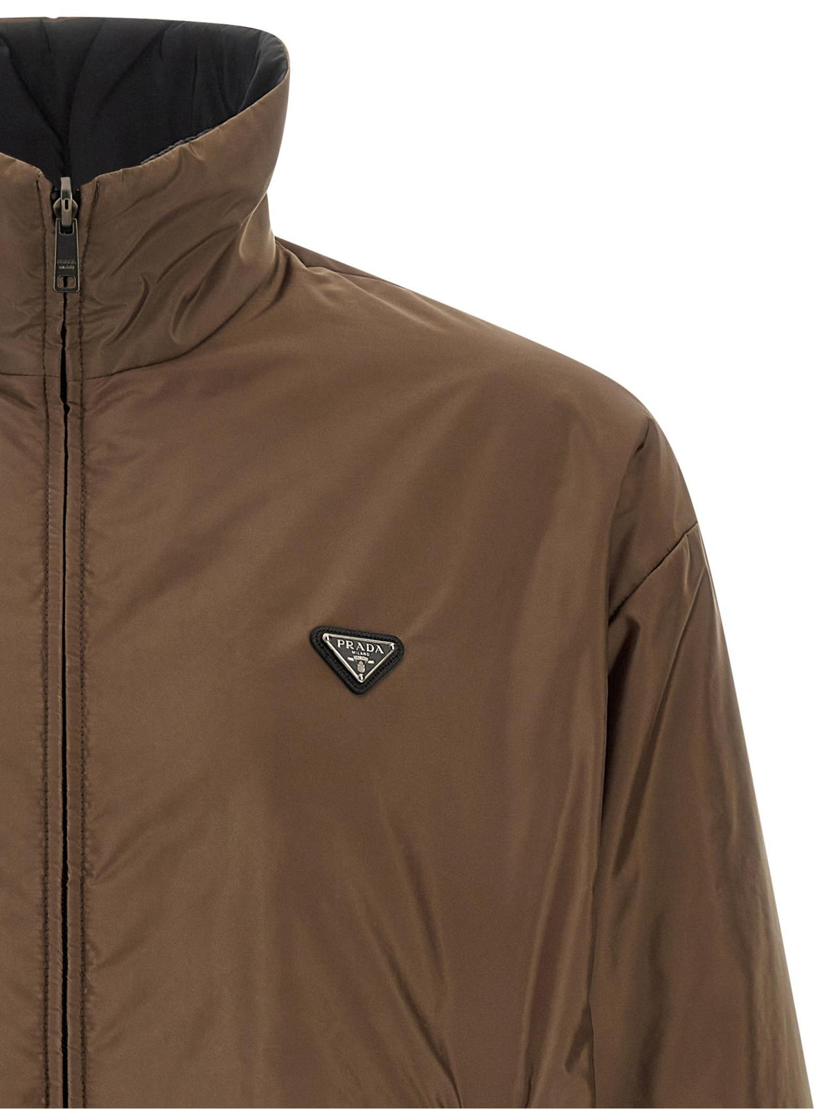 PRADA Black Nylon Down Puffer Jacket for Men
