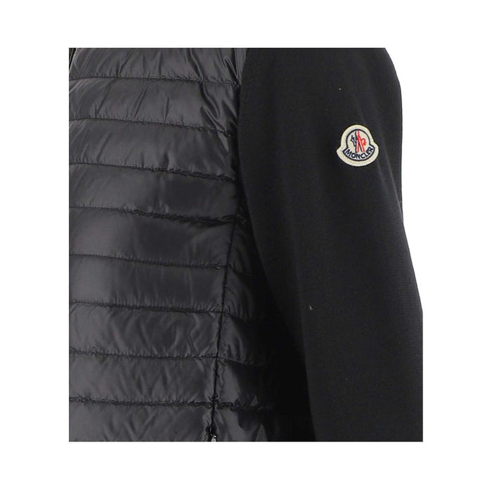 Moncler Logo Knit Mix Puffer Jacket Black Women’s