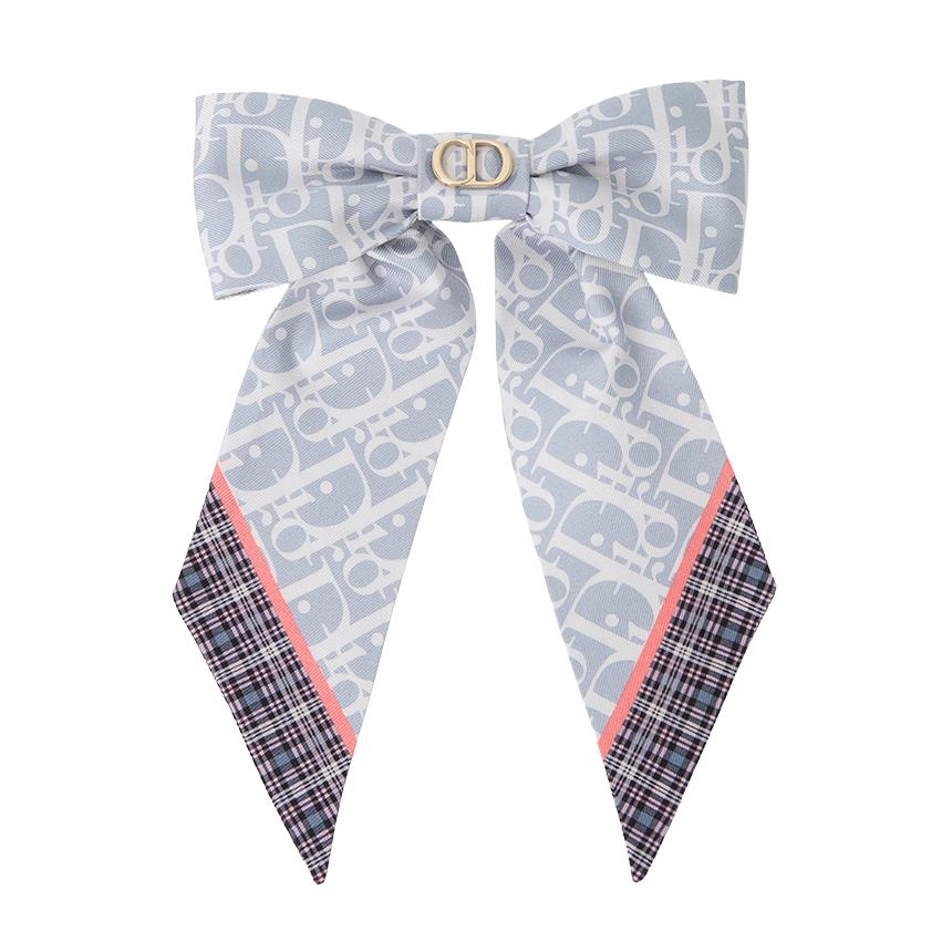 DIOR Infinity Tartan Twist Large Bow Women’s Hair Pin