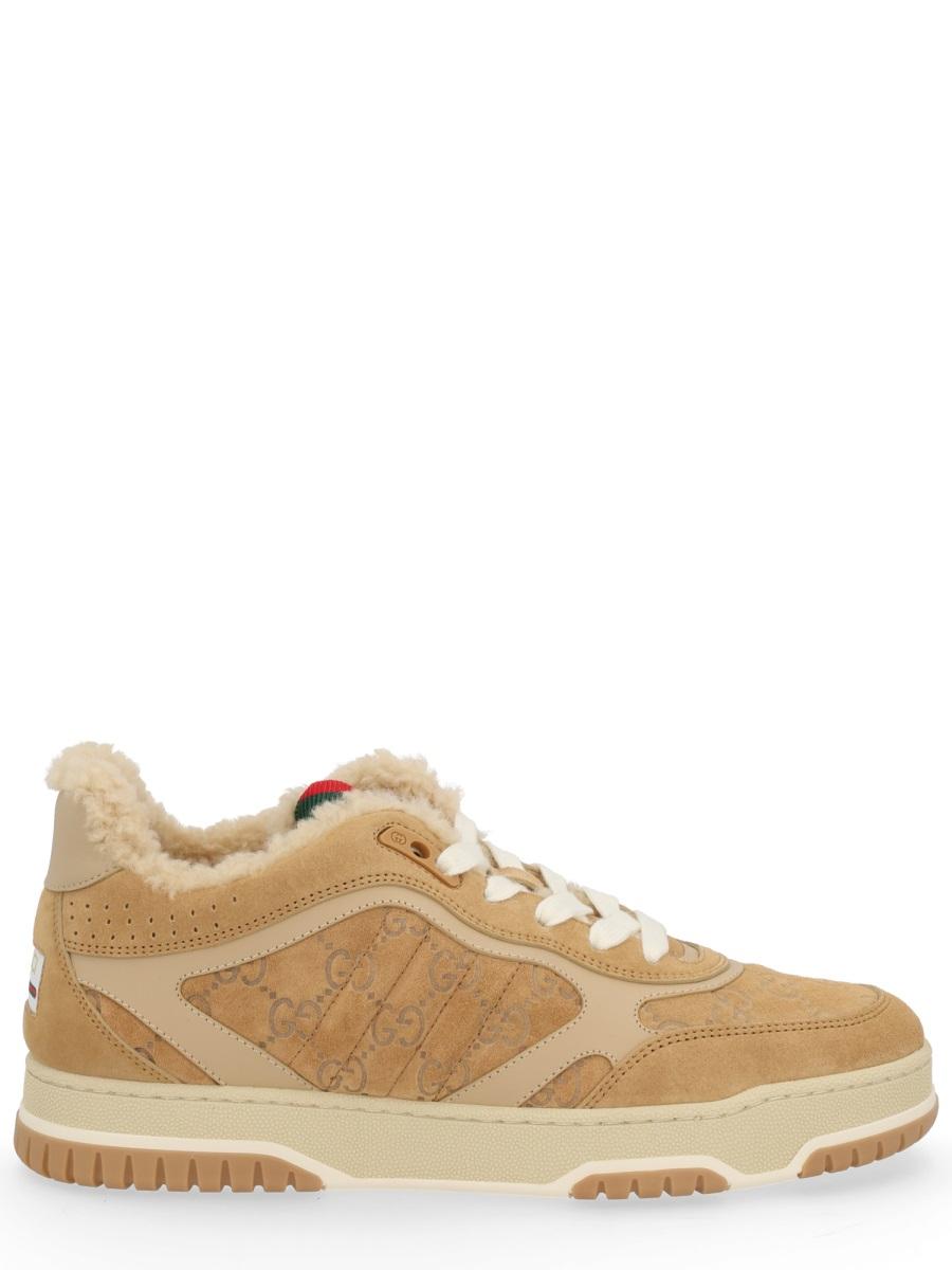 GUCCI White Leather Low-Top Sneakers
