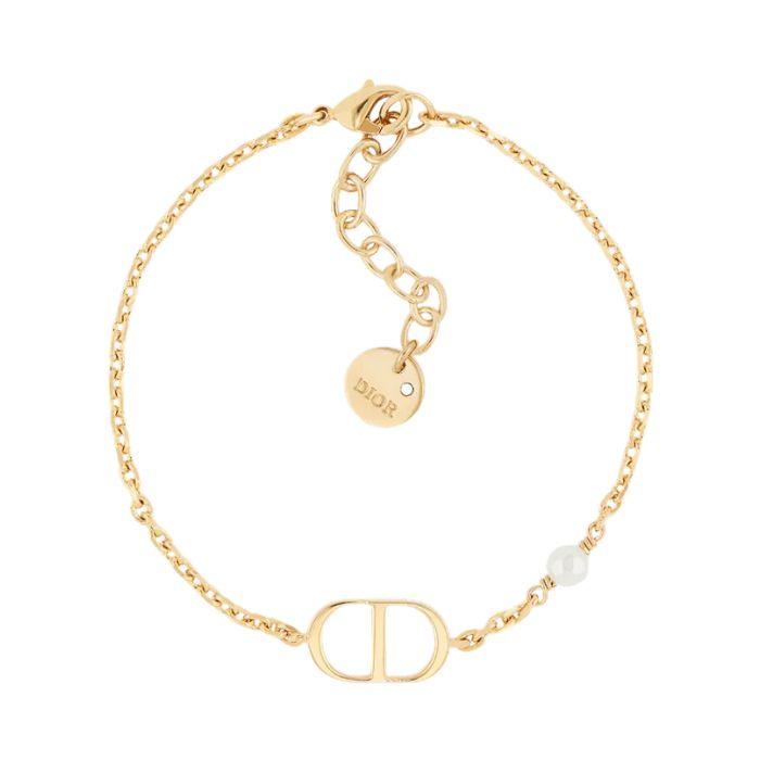 DIOR Gold-Tone Crystal Petit CD Bracelet B1310PTCRS D301