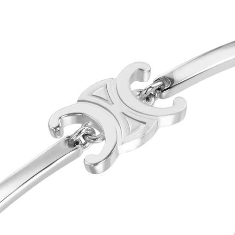 CELINE Triomphe Articulated Bracelet Gold Finish Brass