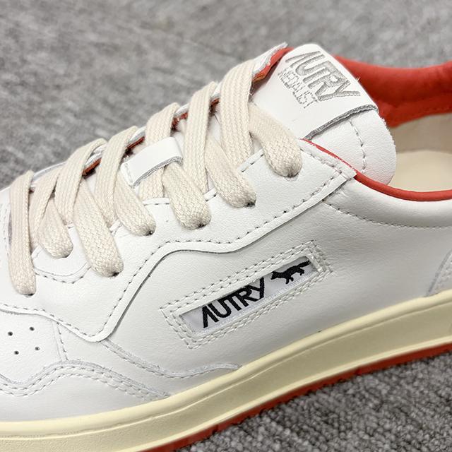 AUTRY Men’s Medalist Leather Low-Top Sneakers White/Red AULMMK02