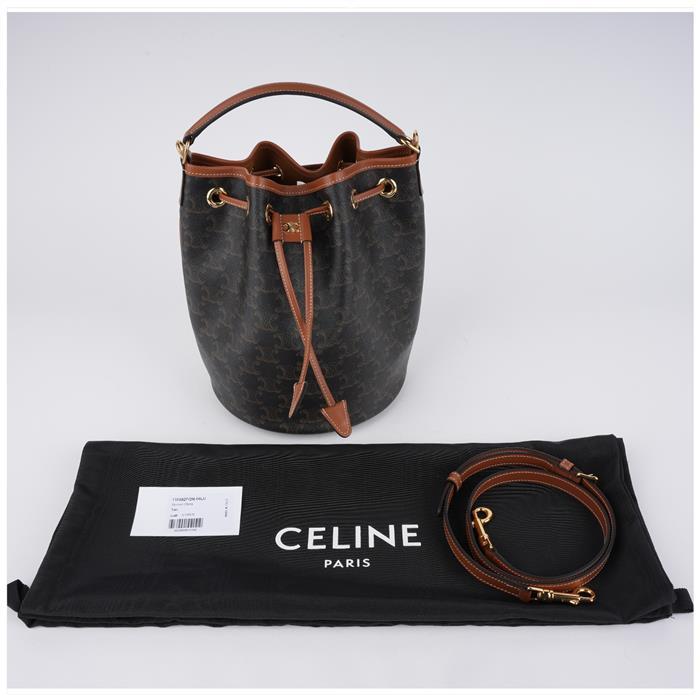 CELINE Triomphe Canvas Calfskin Clara Tote Bag