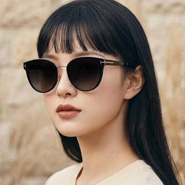 TOM FORD Black Round Sunglasses Asian Fit Unisex TF1138 K