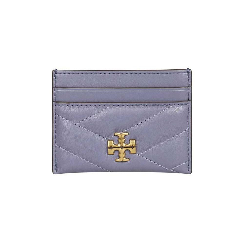 Tory Burch Kira Chevron Card Holder Dark Lotus Leather Wallet