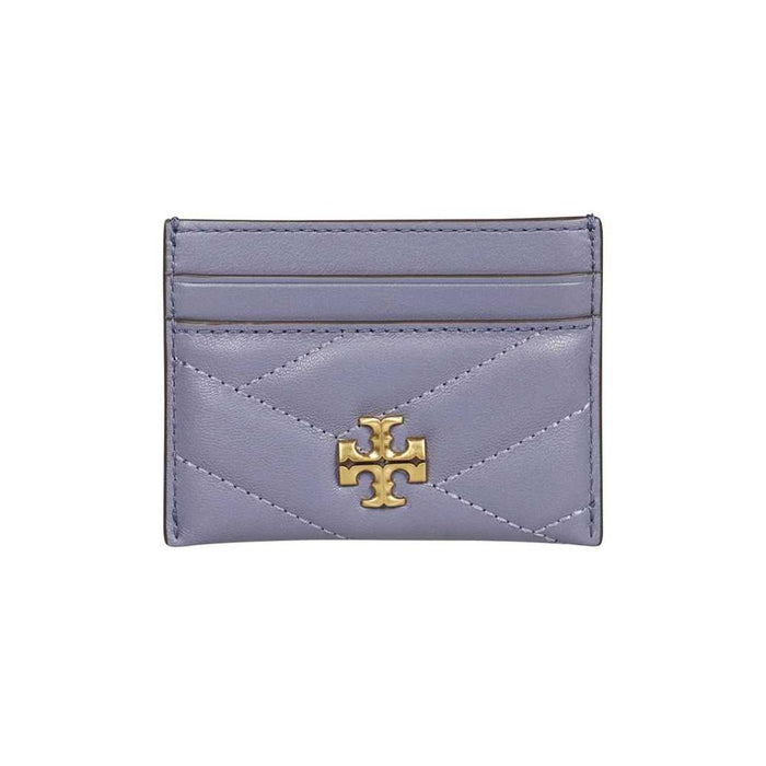 Tory Burch Kira Chevron Card Holder Dark Lotus Leather Wallet
