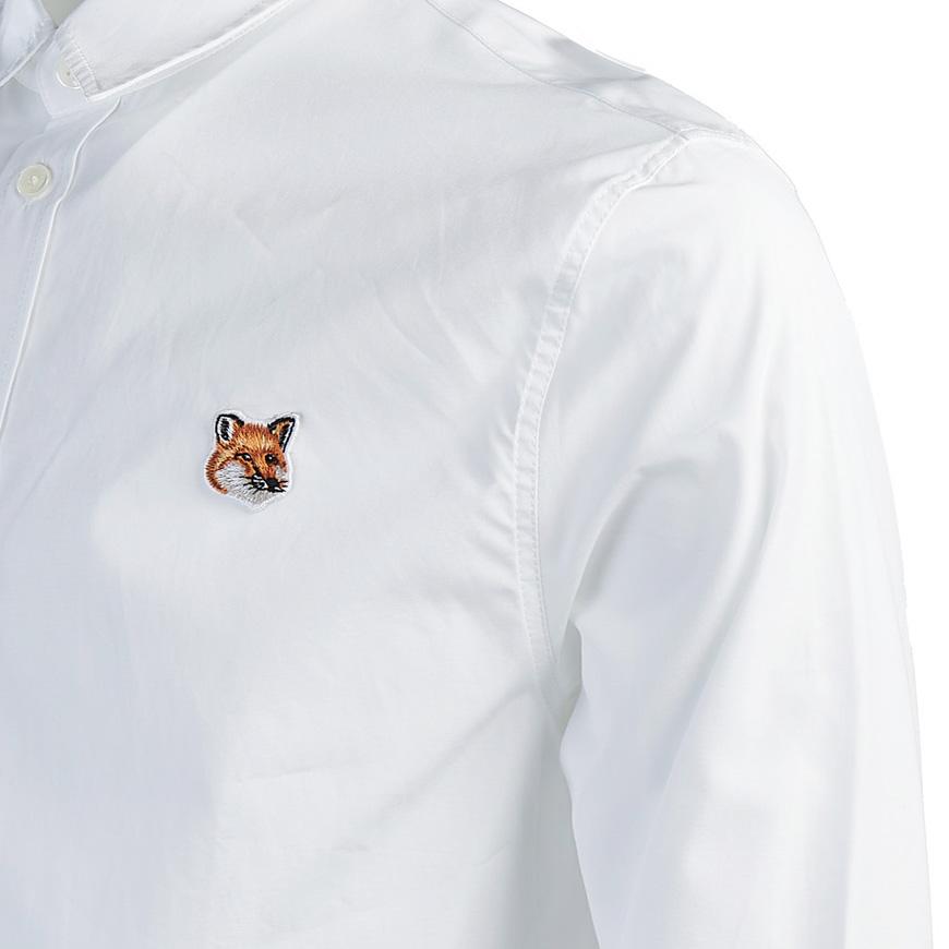 Maison Kitsune Men’s Fox Patch Classic Long Sleeve Shirt MM00409WC0026 P100