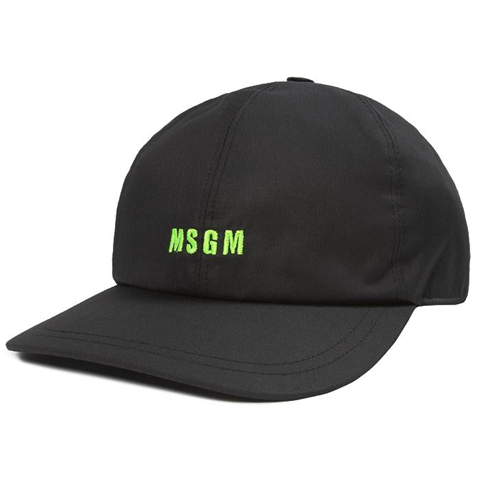 MSGM Neon Embroidered Logo Fleece Baseball Cap