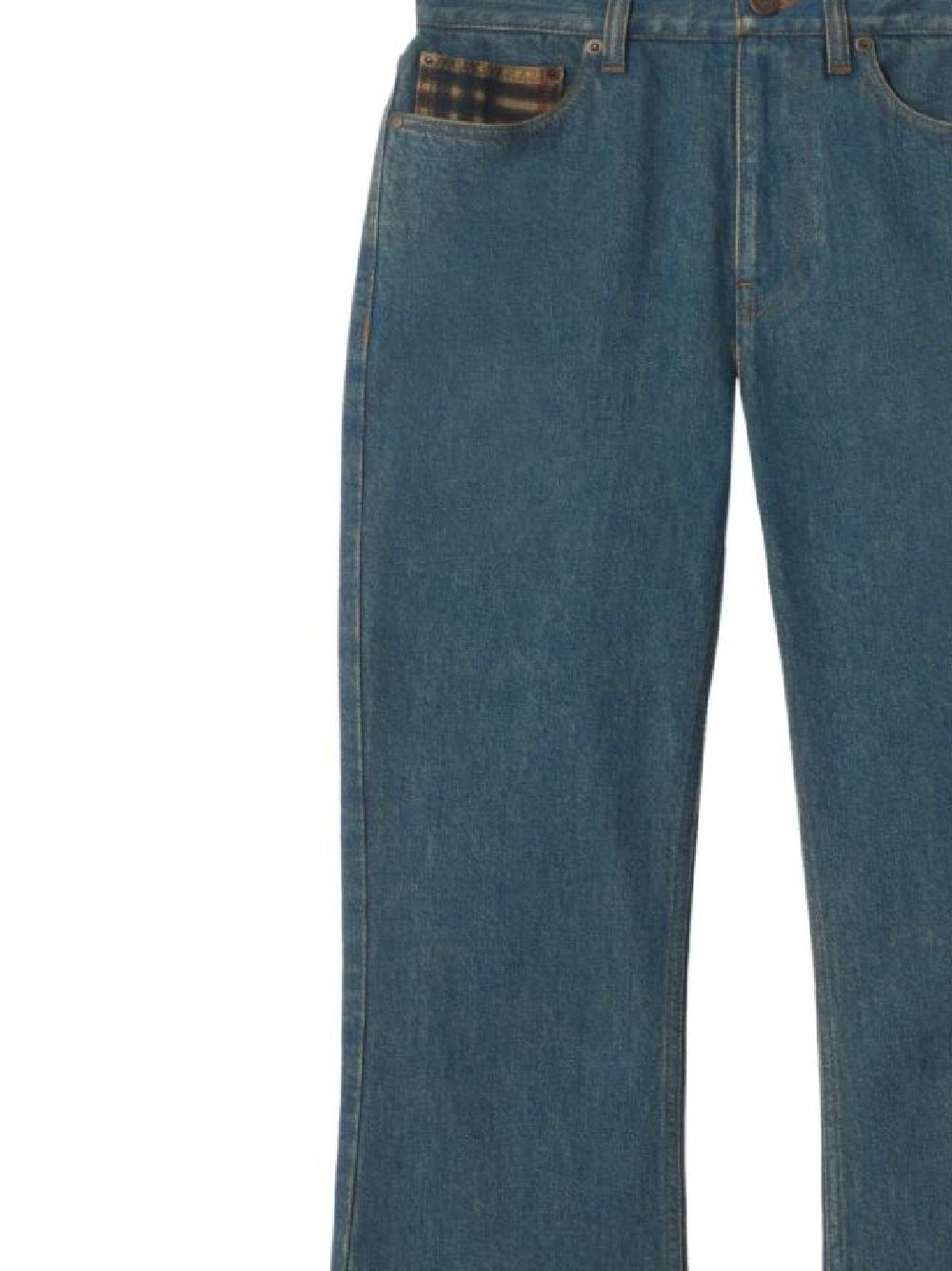 BURBERRY Blue Denim Jeans Women’s Straight-Leg Pants