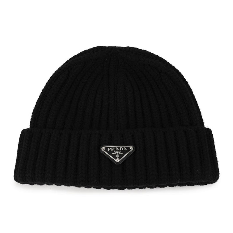 PRADA Wool Beanie Black Men’s Hat 2HC390 2DZL F0002