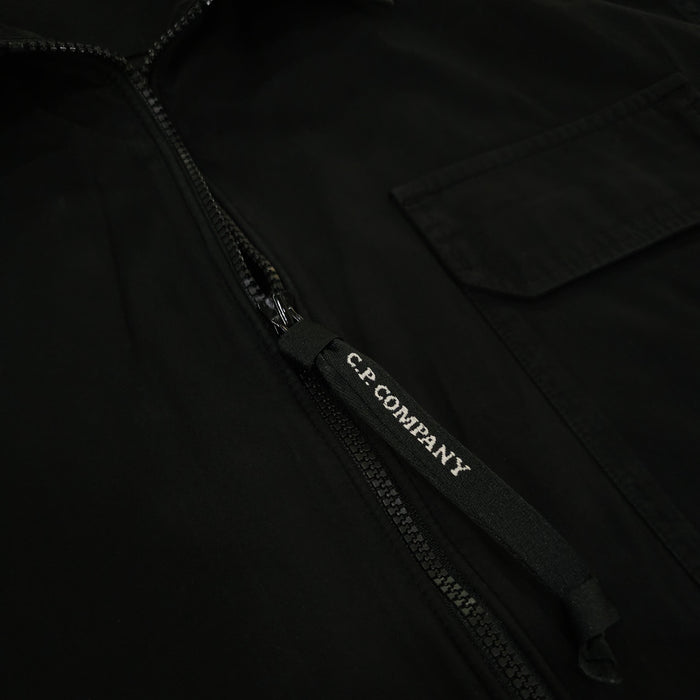 CP Company Black Lens Zip Gabardine Overshirt Jacket
