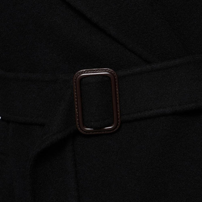 Max Mara MANU Belted Wool Coat Black 2525016021 013