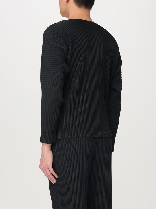 Issey Miyake Homme Plissé Long Sleeve Sweatshirt HP56JK52115 BLACK DOM