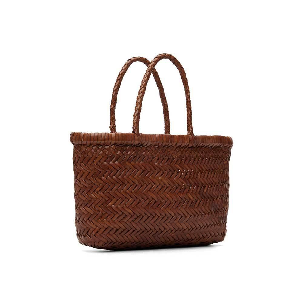 Dragon Diffusion Flat Gora Mini Tote Bag Tan Leather 8809 TAN