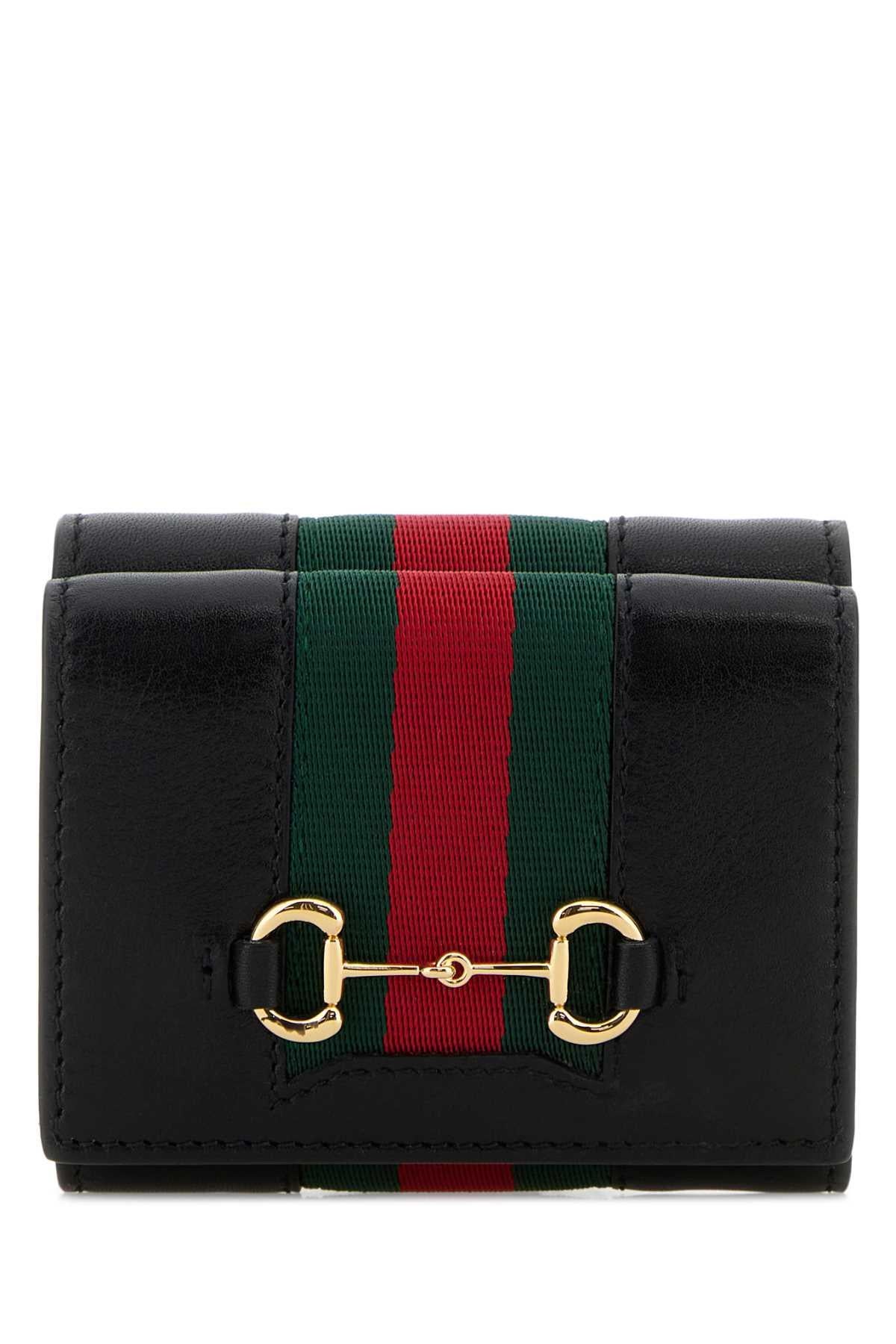 GUCCI Black Leather Continental Wallet