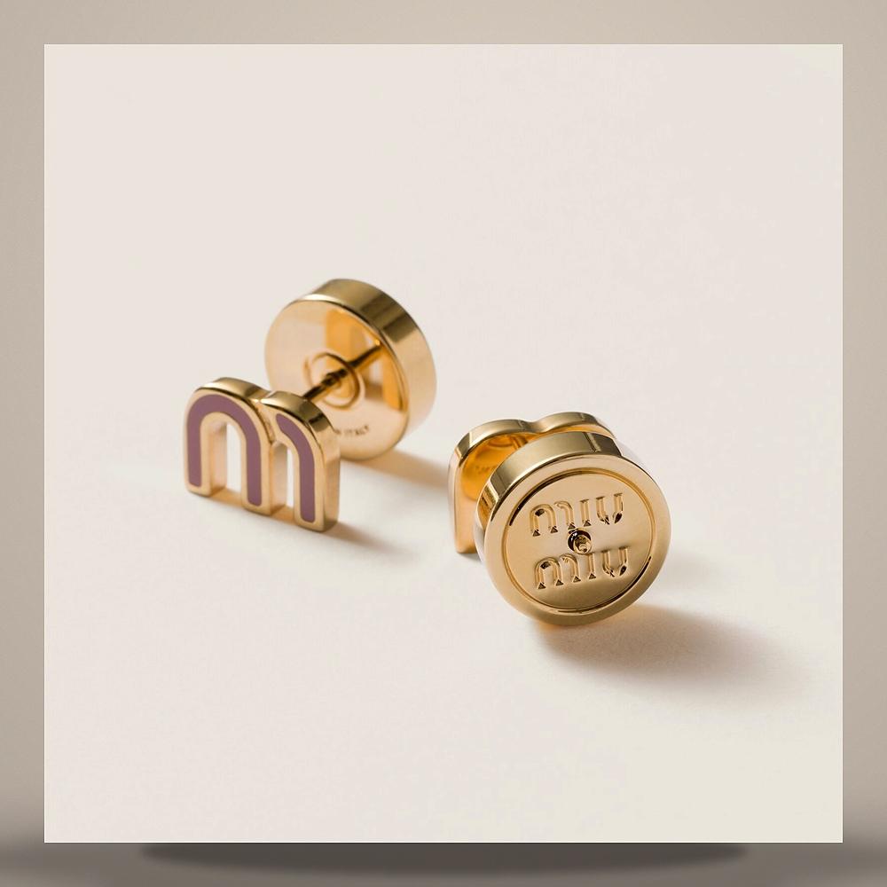 Miu Miu Enamel Metal Earrings 5JO911 2F6T F0615