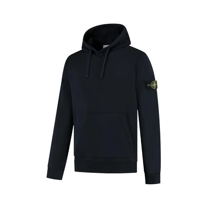 STONE ISLAND Regular Fit Hoodie with Pouch Pocket Black Sweatshirt