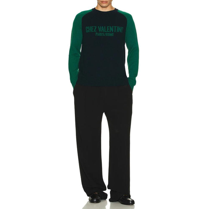 VALENTINO Wool Cotton Men’s Crewneck Knit Sweater