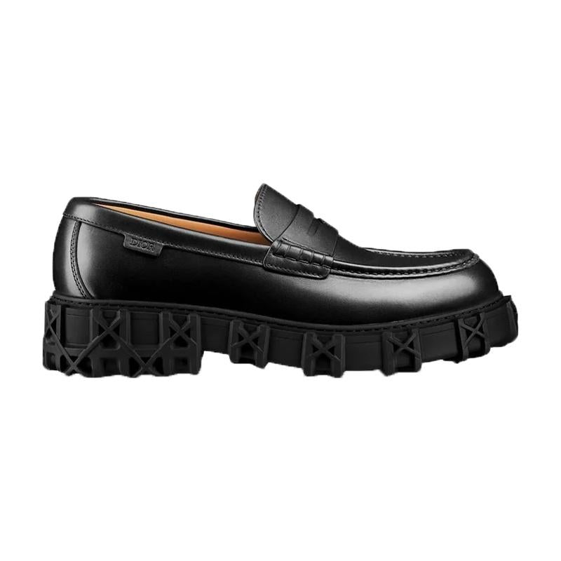DIOR Slick Lock Leather Loafers Black Men's