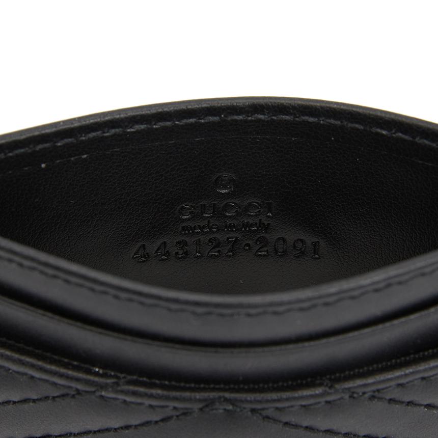 GUCCI GG Marmont Leather Card Holder Black Women’s