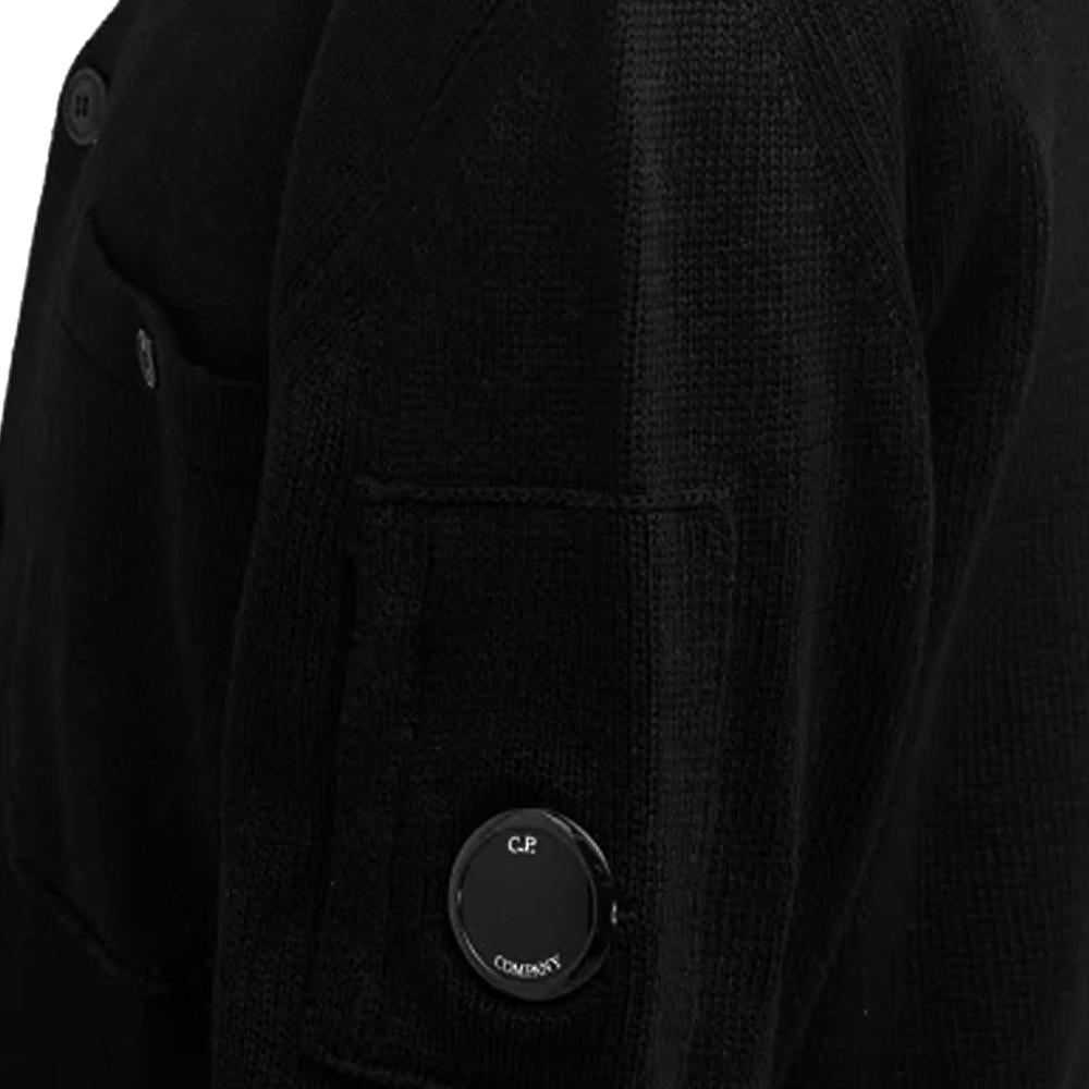 CP Company Black Lens Badge Pocket Knit Cardigan