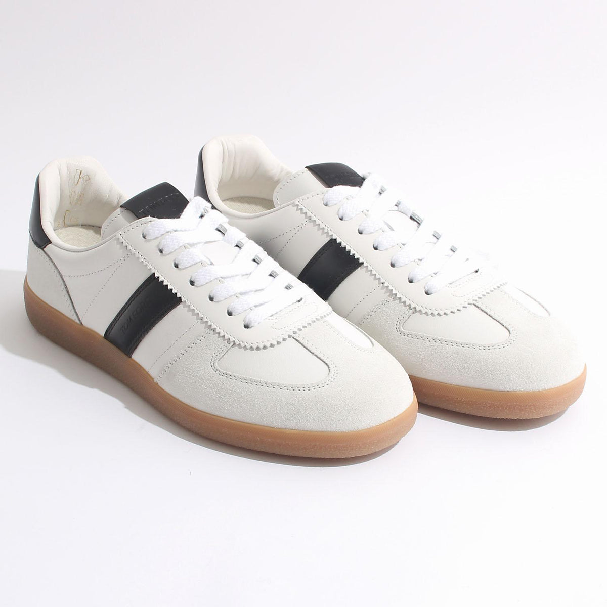 TOM FORD White Archer German Army Low-Top Sneakers J1558 LCL457N 5W028