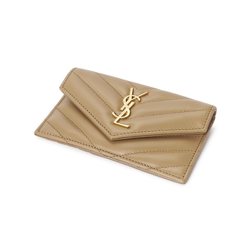 Saint Laurent Cassandra Fragment Leather Card Holder Wallet 612808 AAA44 2357