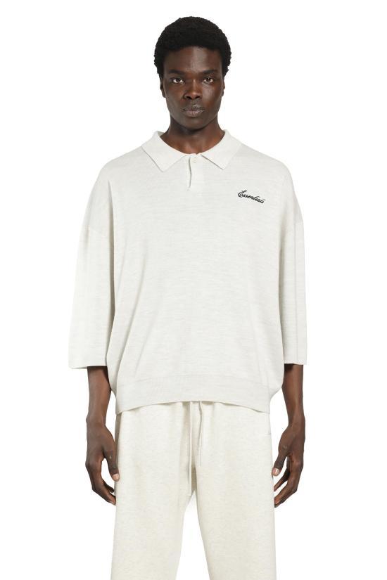 Fear of God Oatmeal Heather Polo Shirt for Men