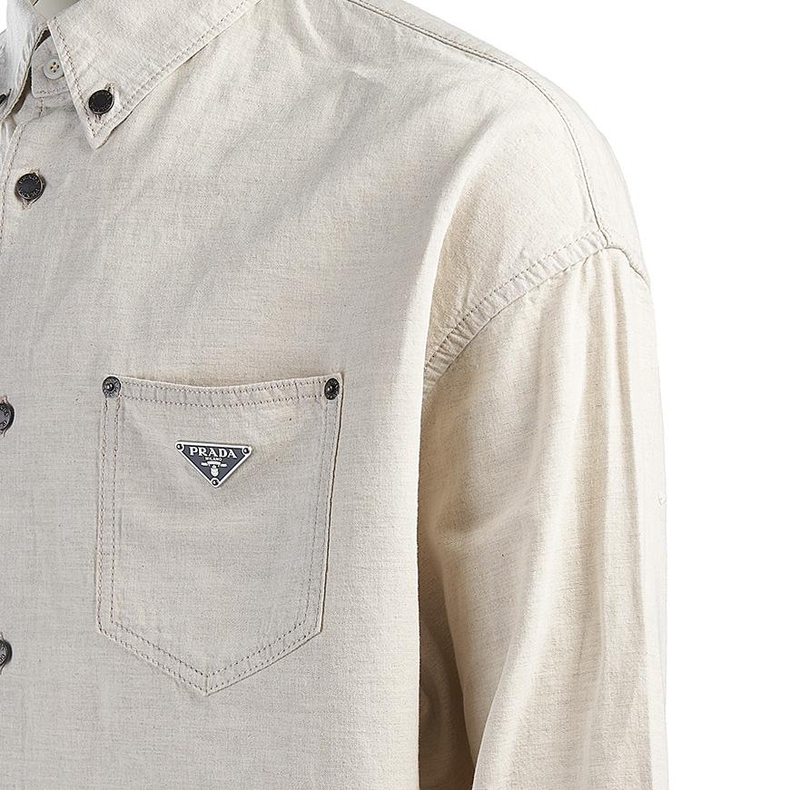 PRADA Men’s Blend Long-Sleeve Shirt GEC105 14J2 F0ABR