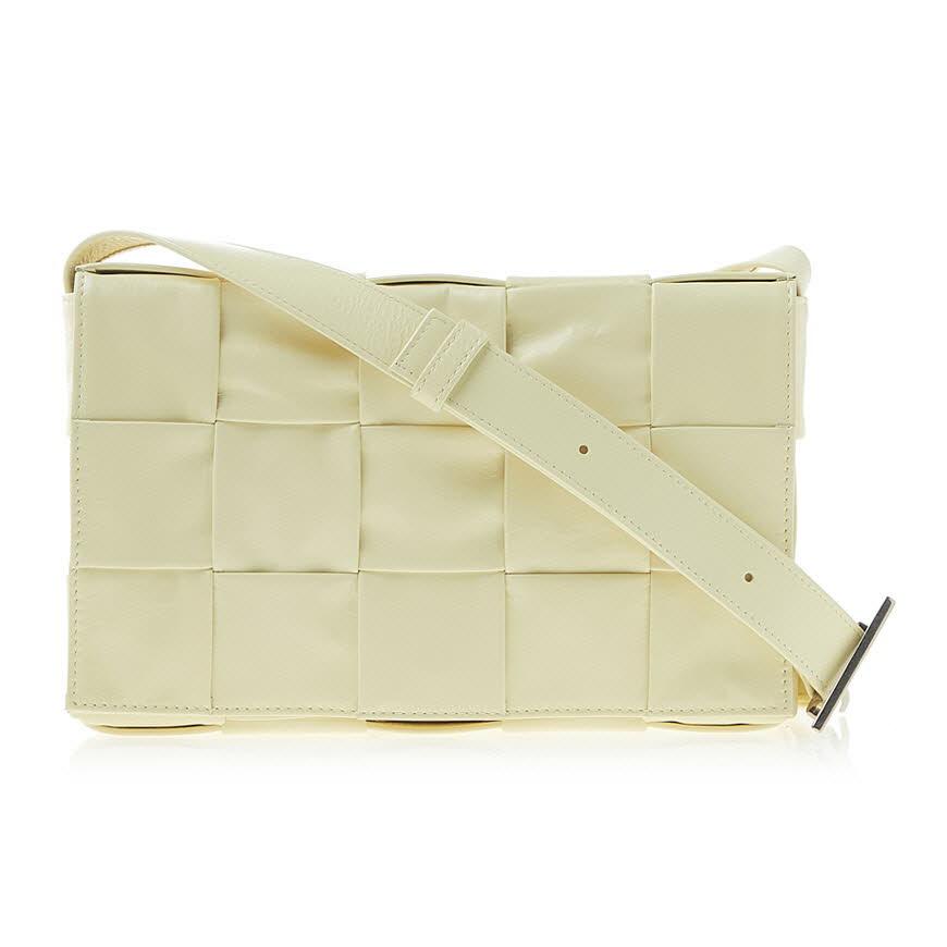 Bottega Veneta Cassette Leather Shoulder Bag Yellow Women’s