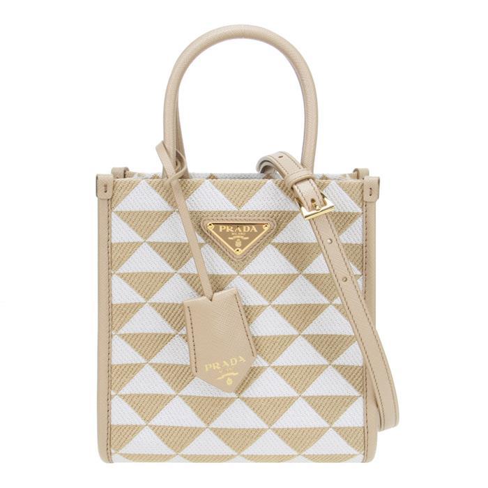 PRADA Symbol Embroidered Fabric Mini Tote Bag 1BA355 2FKL F0J0A V OOM