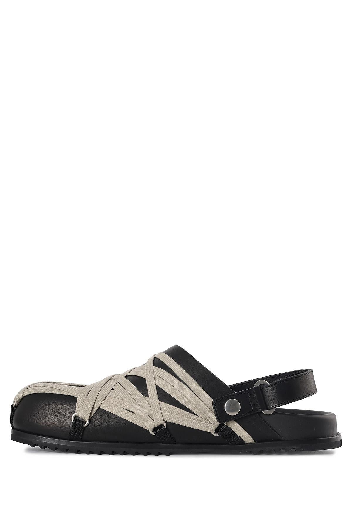 Rick Owens Granola Black Megalace Mule Slippers RU01E5813 LOOW1 09