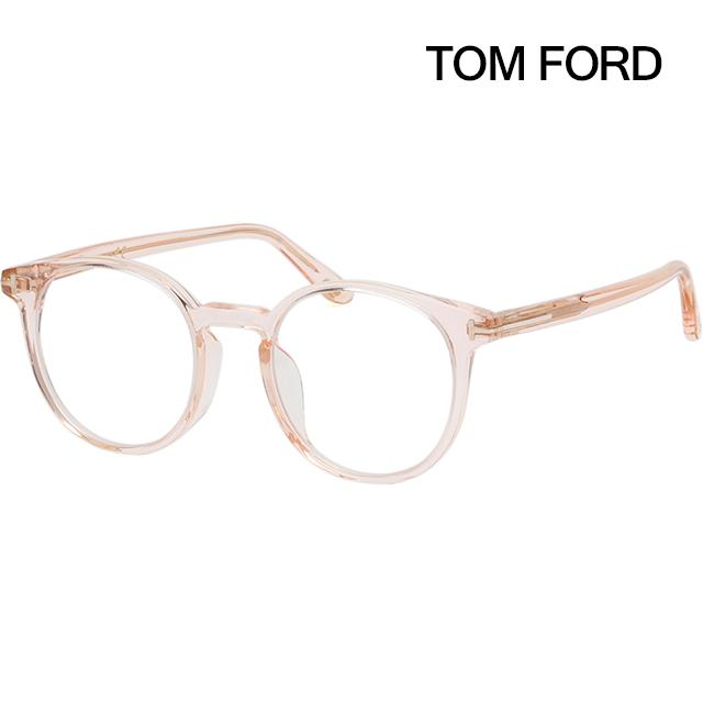 TOM FORD Pink Transparent Blue Light Blocking Acetate Eyeglasses Fr TF5796KB 072