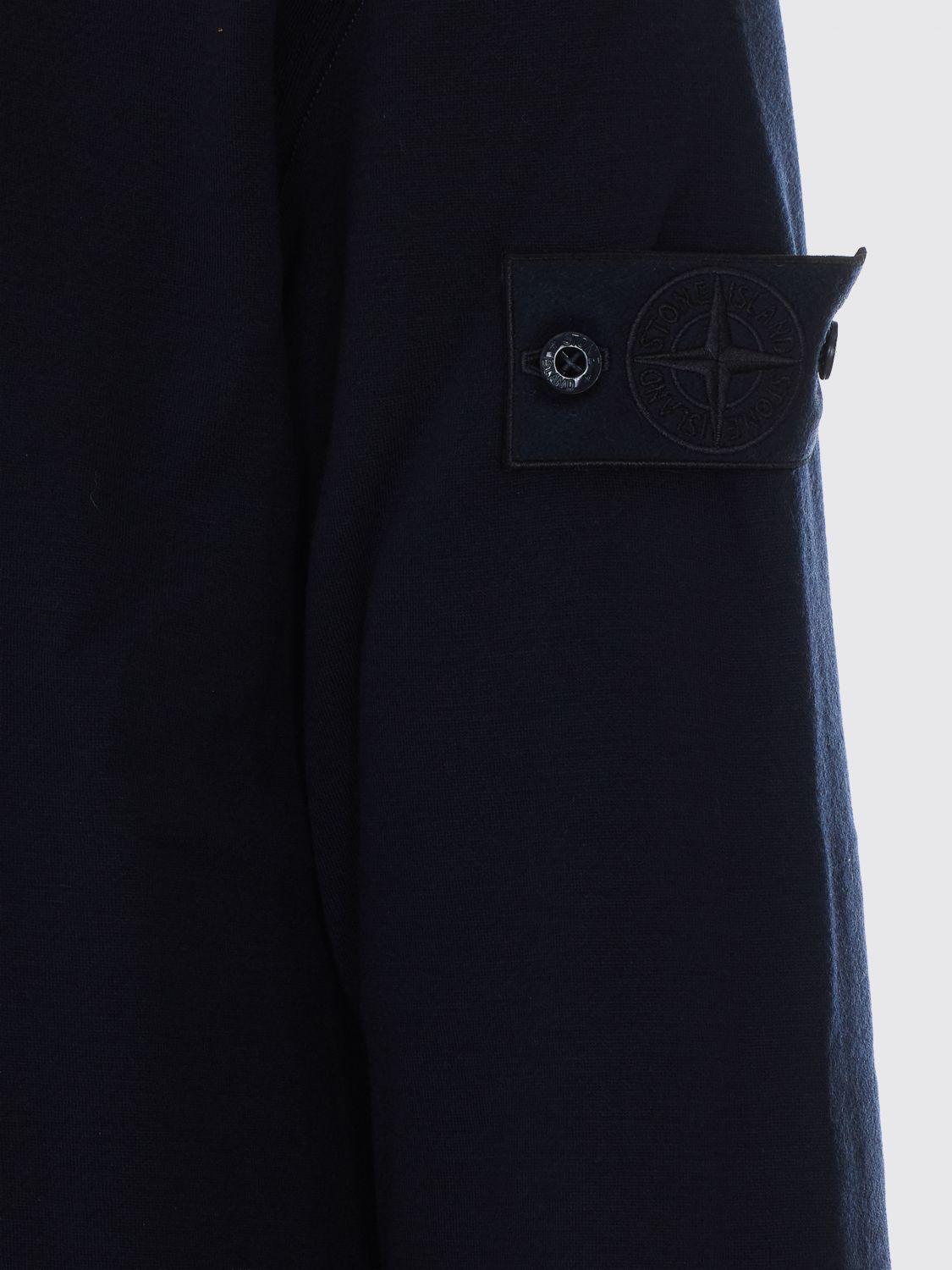 STONE ISLAND Black Wool Round Neck Knit Sweater